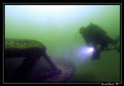 My friend and dive buddy Sven on our small wreck "Zigoune... by Daniel Strub 